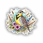 Watercolor Western Meadowlark Sticker (Peel N' Stick) 